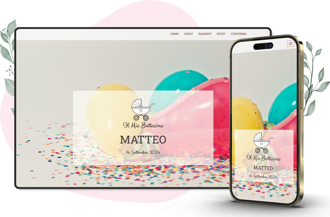 Modello invito online di Battesimo: Future