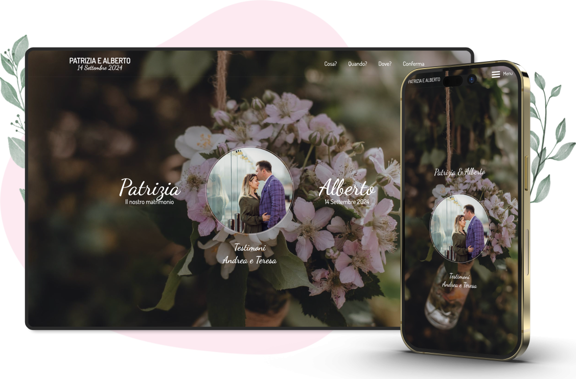 Modello invito online di Matrimonio: Purple flowers