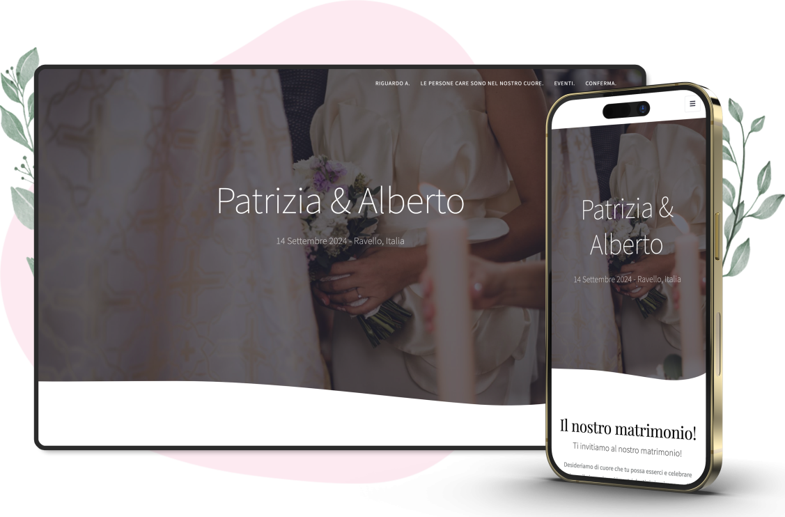 Modello invito online di Matrimonio: Romance