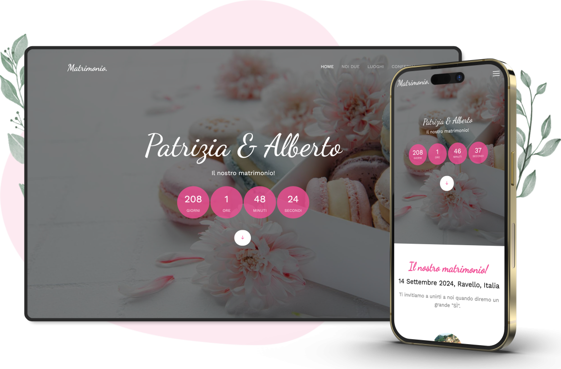 Modello invito online di Matrimonio: The two of us
